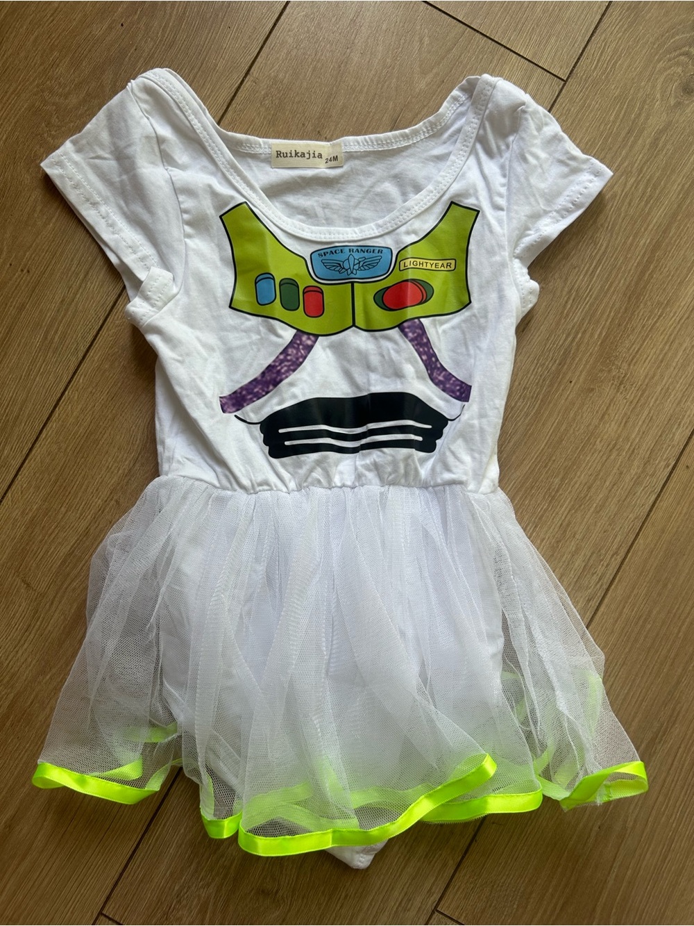 Kids White Buzz Lightyear Tutu Costume Romper